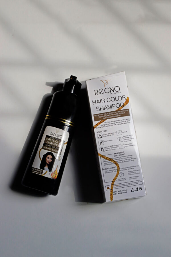 Regno Premium Dark Brown Hair Color Shampoo 200ml. - Image 6